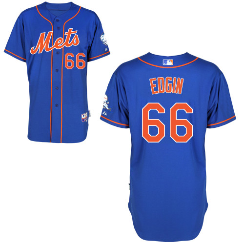 Josh Edgin #66 Youth Baseball Jersey-New York Mets Authentic Alternate Blue Home Cool Base MLB Jersey